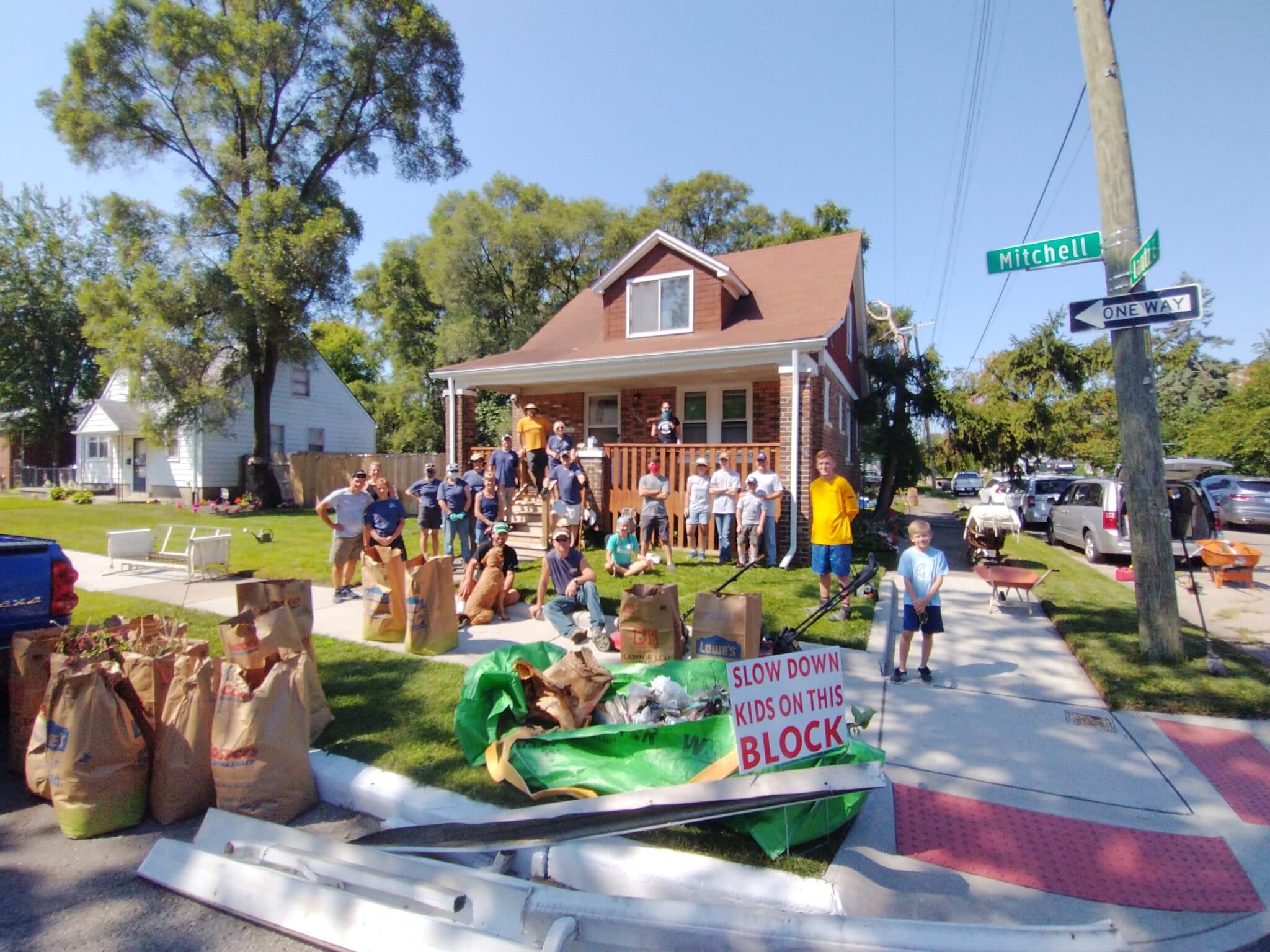 Members of Shepherd's Gate Church help with clean up in Detroit Michigan