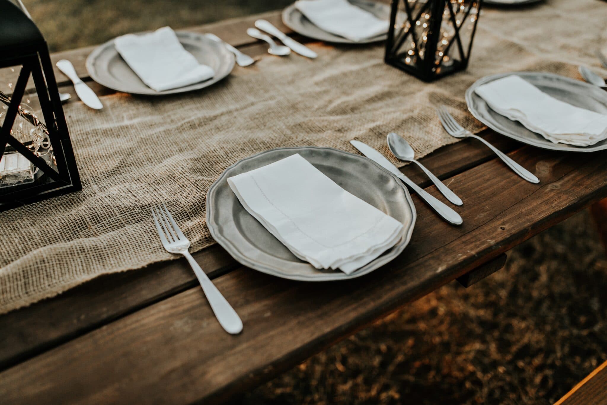 plate with silverware on table