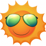 sun with glasses