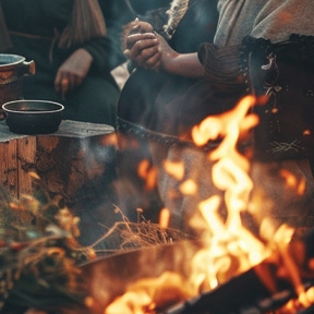 preparing food by fire