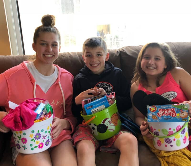 Teodecki Kids with Easter Baskets