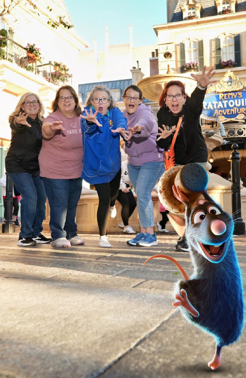 Ladies with cartoon rat