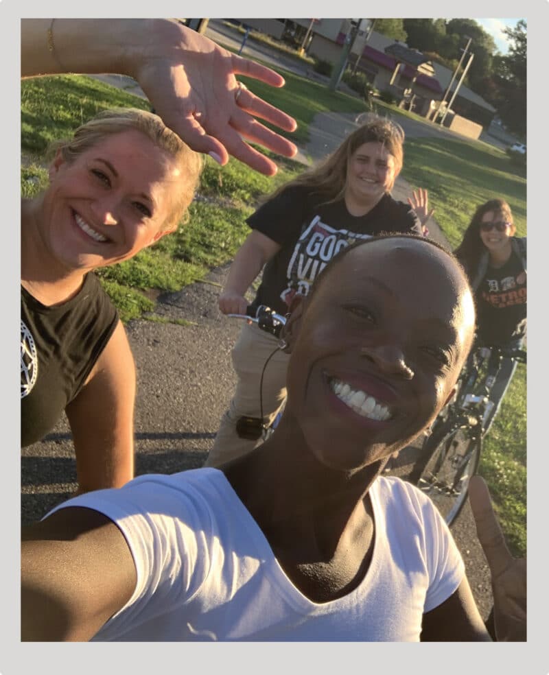 friends bike riding